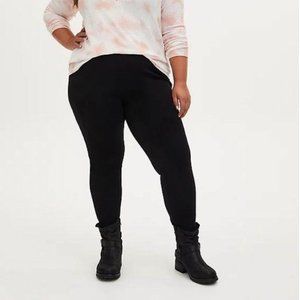 PLATINUM LEGGING - FAUX SUEDE BLACK